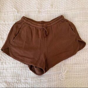 Brandy Melville Brown Waffle Knit Athletic Shorts